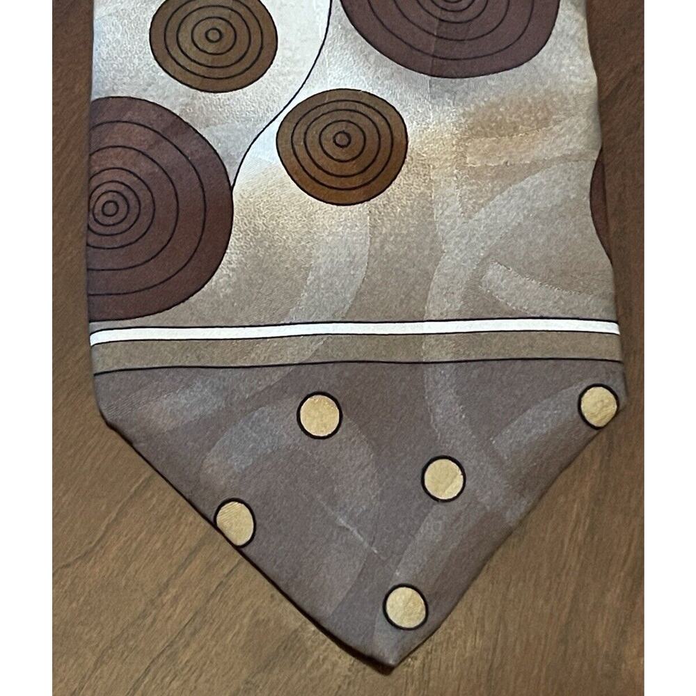Vintage Protocol Brown Black 100% Silk Men’s Neck Tie
